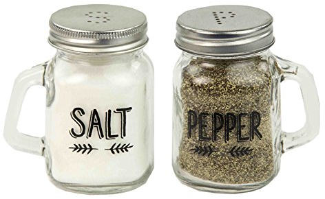 Home Basics Mason Jar Set Salt and Pepper Shaker, One Size, Clear