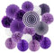 ZERODECO 19 Stück Seidenpapier Pompoms, Papier Fans Fächer und Wabenbälle Dekorpapier Kit für Geburtstag Hochzeit Baby Dusche Parteien Hauptdekorationen - Violett, Lavendel und Weiß