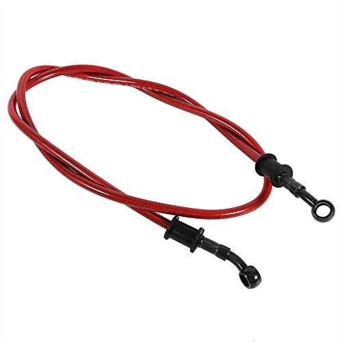 Keenso Motorrad Kupplung Bremsschlauch, Motorrad 500mm / 600mm / 900mm /1200mm Stahlflex Bremsschlauch Bremskupplung Ölschlauch für Fahrrad Enduros Motocross Motorrad(1200mm-Rot)