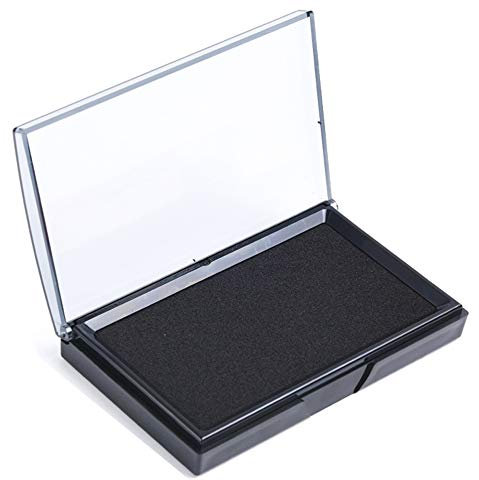 Stempelkissen, groß, quadratisch, ölig, schnelltrocknend, Kunststoffhülle, für Finanzbüro, schwarz