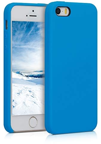 kwmobile Case Compatible with Apple iPhone SE (1.Gen 2016) / iPhone 5 / iPhone 5S Case - TPU Silicone Phone Cover with Soft Finish - Radiant Blue