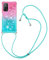 YMCASE Handykette Hülle für Xiaomi Mi 10T / 10T Pro, Smartphone Necklace Glitzer Transparent Silikonhülle mit Band - Handyhülle Case mit Stylische Kette zum umhängen, Pink und Blau