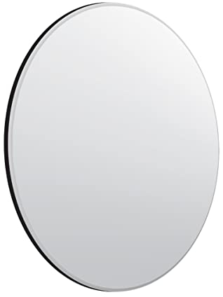 MirrorOutlet All Glass Bevelled Classic Design Round Mirror 70 x 70CM 2ft4 x 2ft4,Frameless,YC131
