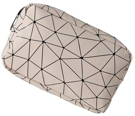 NOVAGO -Trousse de Toilette, Trousse Maquillage Double Couches plastifié Solide Durable et imperméable (Beige Rose S)