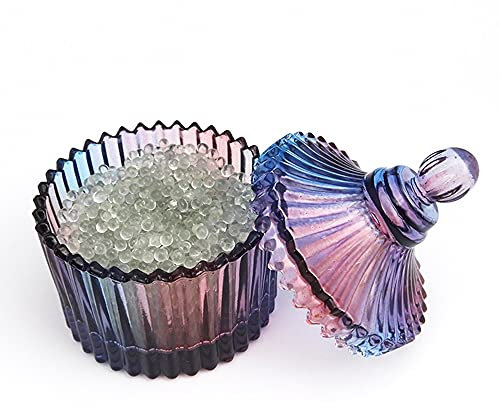 Purple Nail Art Large Dappen Dish for Acrylic Powder Liquid Monomer, Multifunctional Nail Glass Crystal Cup with Lid–Nail Crystal Bowl/Manicure Decoration Tools Holder, Nails Glass Dish 1pc, 83ml
