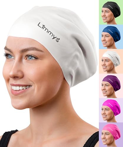 Bonnet de Bain Premium Limmys pour Femme Cheveux Longs – Bonnet Piscine en Silicone Souple – Ajustement Confortable, Résistant au Chlore, Hypoallergénique – Approuvé par Les Nageuses du Monde Entier