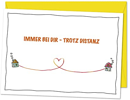 bernsteinfee-CARDS XXL POSTKARTE Trotz Distanz immer bei Dir - süße Karte für Paare in Fernbeziehung, Vermisse Dich, Grußkarte für die Liebsten an anderen Orten, Denke-an-Dich-Karte - inkl. Umschlag