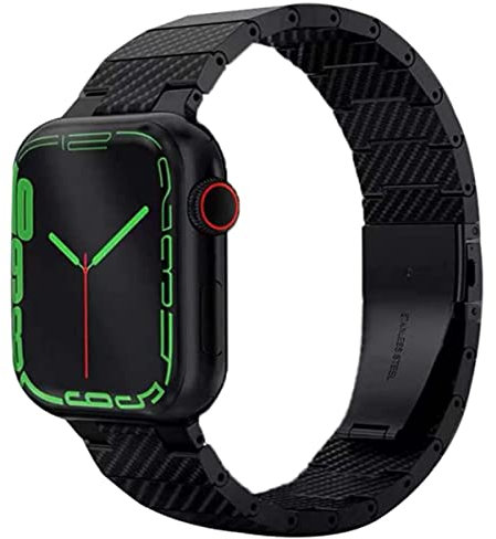 AIYIRUO Compatible con Apple Watch Correa Fibra de Carbon 45mm 44mm 40mm 41mm,Correa de Carbono Unisexocorrea de Repuesto,Hebilla Mariposa Banda,Compatible con iWatch SE Series 7/6/5/4/3/2/1/
