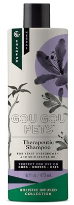 Gou Gou Pets Holistic Natural Anti-Fungal Shampoo for Dogs, Cats & Horses: Veterinarian Recommended: Relieve Itching & Flaking Skin Caused by Fungal Infections & Skin Conditions - Made in USA - 16 oz