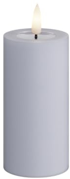 Deluxe Homeart Indoor Flameless LED Candle - Dust Blue - with Real Flame™ Technology - Battery Powered Candle (5 x 10 cm)