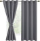 DWCN Rideaux Occultants Isolant Thermique Anti Froid avec Embrasses, Rideaux pour Salon et Chambre à Oeillets, 2 Pièces, 132x160 CM (Largeur x Hauteur), Gris
