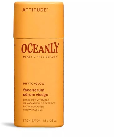 ATTITUDE Oceanly Face Serum Stick, EWG Verified, Plastic-free, Plant and Mineral-Based Ingredients, Vegan Skin Care Products, PHYTO GLOW, Unscented, 8.5 grams