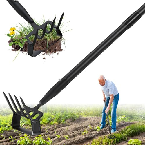 Gartenhacke, 183,9 cm langer Griff, Steigbügelhacke, Gartenwerkzeuge, Kultivator für Jäten, Gartenarbeit, robuste Metall-Gartenhacke, Schwalbe, Garten, Hula-Hacke, manueller Unkrautjäter,