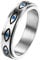 JewelryWe Schmuck Fidget Angst Ring Damen Herren 5mm Augen von Gott Edelstahl Drehbarer Anti Stress Band Bandring mit Gravur, Silber Größe 62