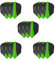 Harrows Retina Dart Flights, 5 x Sets Dart-Flights (insgesamt 15 Flights), 100 Mikron Dart-Flights, Premium-extra stark, hergestellt in Großbritannien, professionelles Dart-Zubehör, grüne Dart-Flights