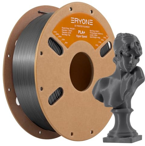 ERYONE High Speed Filament PLA+ 1.75mm +/- 0.03mm, High Speed Filament PLA+,Rapid PLA Plus Filament, 3D printing filament,<400mm/s Hyper Speed PLA+ filament, 1kg (2.2LBS) / Spool, Grey