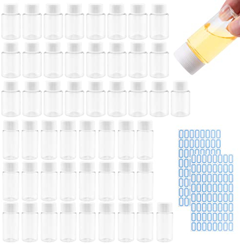 50Pcs Flacon Vide Plastique Transparent et Rechargeable Bouteille Vide et Réutilisable avec Bouchon à vis 20 ml e 30ml pour cosmétiques, Camping, Voyage, shampoing, Lotion