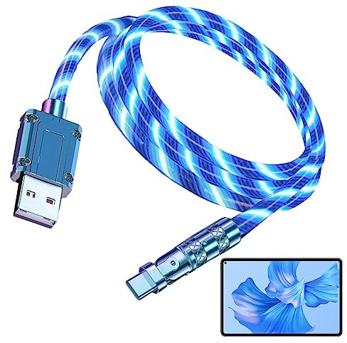 DISPRA RGB Phone Charging Cord, Data Transfer Cable Charging Cable RGB Cord, LED Light-Up Phone Cord for Travel Car Home Meeting Room