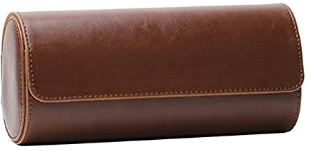 BONOOL Uhrenbox Tragbare Uhrenbox PU-Leder-Uhren-Aufbewahrungsbox Uhren-Reiseetui-Organisatoren, grün-schwarz-brauner Uhren-Organizer zur Aufbewahrung und Anzeige (Farbe: C)