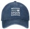 KWQDOZF Funny Hat Wooden Spoon Survivor Cap for Men Dad Hats Vintage Caps Navy Blue