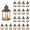 Romadedi Mini Laterne Halloween Tischdeko - Romadedi 20er Set Silber LED Laterne Metall zum Aufhängen für Weihnachten Hochzeit Tisch Ramadan Garten Balkon Innen Outdoor Draußen Herbst Party
