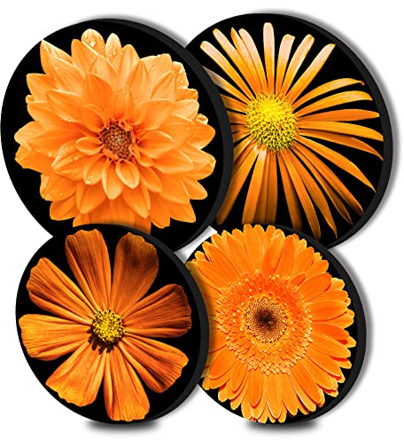 Sunflower Round Metal Hob Covers Set of 4 Stove Cooker Hob Covers for Cookers Gas Stove Protector Cookware Accessories Modern Cooktop Decor