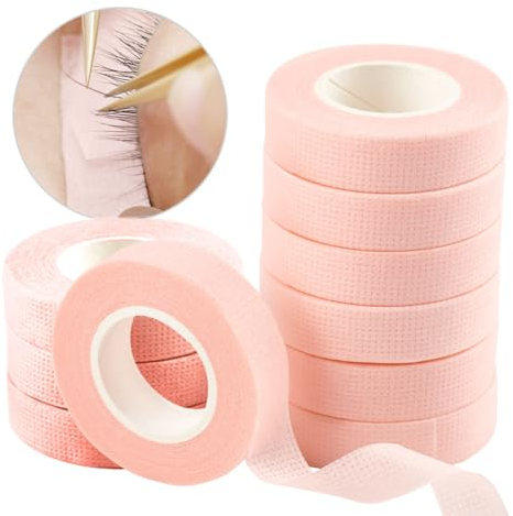 Lunamoon 10 Rollen Wimpern Tape Wimpernverlängerung Band Wimpern Klebeband Isolations Micropore Lash Tape Wimpernband für Wimpernverlängerung (Pink12)