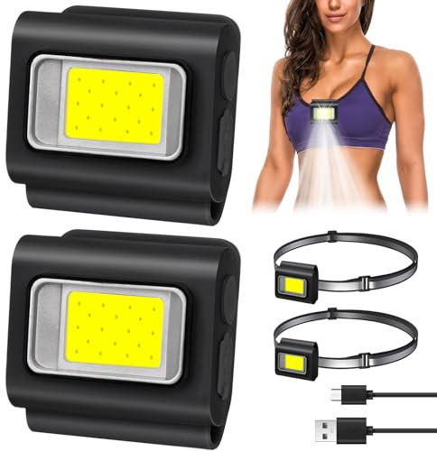 Pipihome Running Lights for Runners, Magnetic Clip-on Torch Rechargeable LED Outdoor Night, Multipurpose Bright Walking Light Chest Torch for Dog Walking, Runners, Joggers, Camping, Hiking