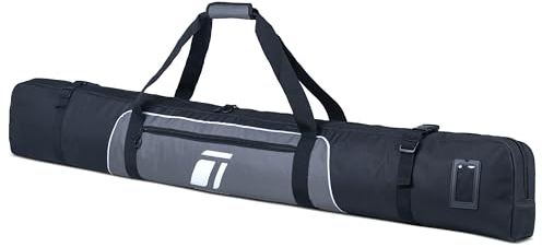 Tonesport Gepolsterte Skitasche für Flugreisen - wasserdicht bis 175 cm Ski - Tiefschwarz