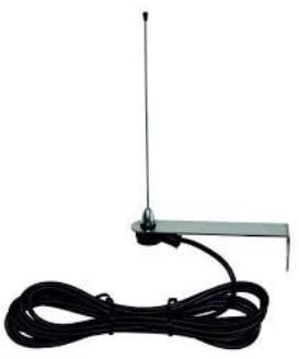 Antena receptora estandar sintonizada 433Mhz-868Mhz para mejorar alcance de señal de mandos de garaje compatible con cualquier receptor o central de control, con base y 4,5 metros de cable coaxial