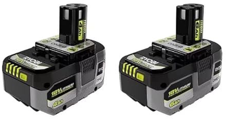 RYOBI PBP4210 ONE+ (Plus) Akku 18 Volt Lithium-Ionen 6,0 & 4,0 Ah Hochleistung, kompatibel mit über 225 18V ONE+ Werkzeugen (2er-Pack)