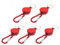 Lot de 5 porte-clés rétractables avec clip de ceinture, mousqueton robuste pour clés de maison, de voiture, cartes d'identité (rouge)