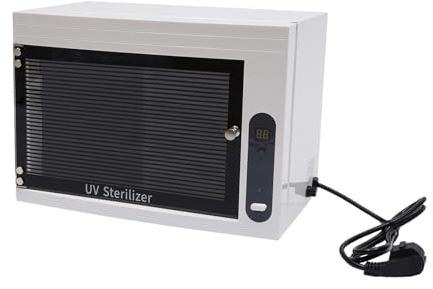 UV-Desinfektionsschrank, 10L UV Sterilisator mit LED-Timer, Hocheffiziente Sterilisation, Trockenhitze-Sterilisator für Babyflaschen Spielzeug Geschirr