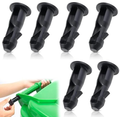 3 Pairs Wheelie Bin Compactor Wheelie Bin Lid Hinge Pins, Wheelie Bin Locks Wheelie Bin Hideaways Wheelie Bin Pins for Lid UK, Wheelie Bin Lid for 120 /240L/660L Wheelie Trash Bins(Black)