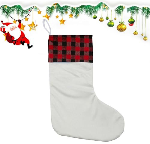 Medias colgantes de Navidad, decoración colgante de Navidad, adorno colgante familiar para Navidad, fiesta, regalo, chimenea, calcetín de Navidad para colgar en la chimenea (negro y rojo)