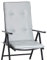 DETEX® Hochlehner Auflagen 6er Set Grau Blau Waschbar 30° Form Stabil Wetterfest Befestigungsbänder Gummizug Garten Stuhl Sitzauflage Stuhlkissen Polsterauflage 120x45cm