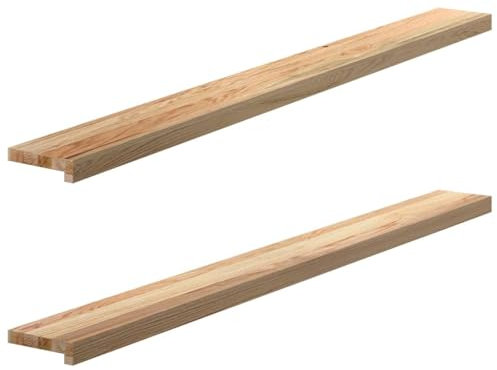 vidaXL Fensterbänke 2 Stk. Unbehandelt 160x15x2 cm Massivholz Eiche, Fensterbrett, Holz Treppenstufe, Holz Fensterbrett, Fensterbank Eichenholz
