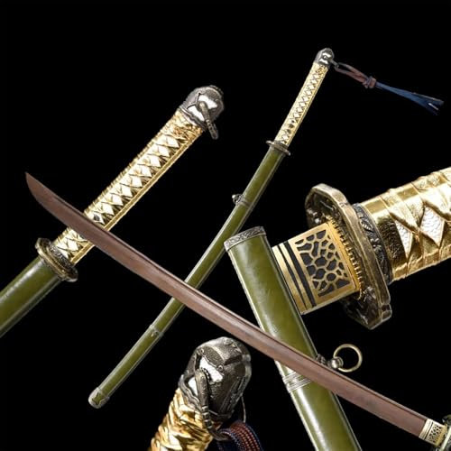 Katana de madera, con vaina Shinai natural, Bokken hecho a mano, para entrenamiento de combate con espada Kendo, anime, cosplay, accesorio Iaido, regalos de cumpleaños de Navidad, colección-103CM