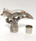 Vintage Solid Brass Wolf Head Walking Stick Topper with Aluminum Handle