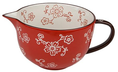 FONDOTIN Ceramic Mixing Bowl for Kitchen Egg Mixing Bowl Sharp Lip for Easy Pouring for Home Breakfast Food Serving