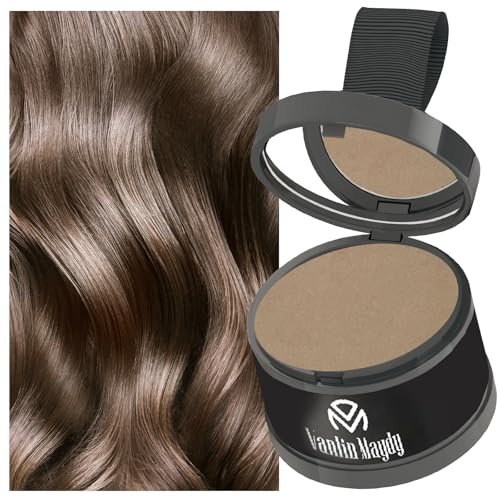 HISUNBEN Sofortige Haarlinie Powder, Winddicht, Schweißdicht Haarwurzel Touch Up Concealer für wiederkehrende Haarlinie, Professionelle Haarlinie Shadow Powder mit Spiegel für Puff-02DB