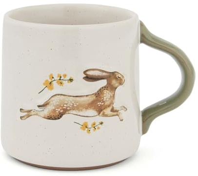 Cooksmart Forest Fable Reverse Conical Mug, 330 ml Stoneware Cup | British designed, woodland-inspired embossed design, farmhouse drinkware, dishwasher safe, microwave safe, comfortable handle