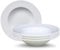 UNIQUE HOME LIVING 22.5cm Pasta Plate Set of 4, White Porcelain Plates, Serving Dish Pasta and Soup Bowls for Kitchen Tableware, Microwave & Dishwasher Safe