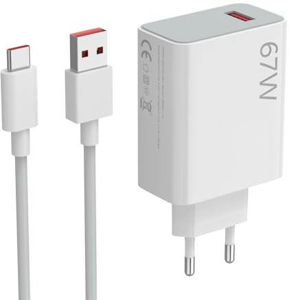 67W ladegerät schnellladegerät mit USB Typ C Ladekabel kompatibel mit Xiaomi 14/13 Pro /12S /12T /12 / Redmi Note 12 /11S /11/10 /9 / Poco X6 /X5 Pro /X5 / X4 / F5 /F4 schnellladekabel