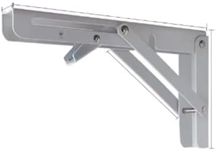 Schwere Regalträger 2 Stück robuste, klappbare Regalträger aus Edelstahl, zusammenklappbare Wand-L-Tischscharniere for Bänke und Tische, inklusive Schrauben(Silver 8in)