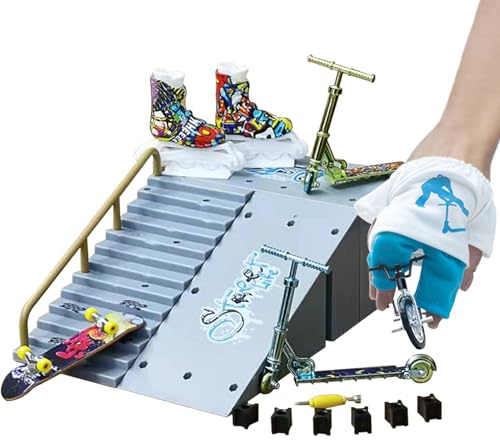 Generico Rampen für Fingerboard – PP Legierung 16 x 16 x 8,5 cm | Kit Mini Skate Park Modell In | Lernspielzeug für Kinder, praktisches Handbuch und Erholung im geschlossenen Zustand