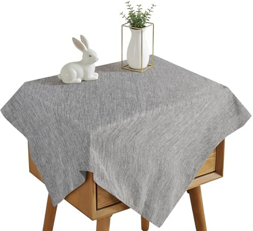 Aovanta Bedside Table Cover Cloth, 60 x 60cm Square Table Cloth, Grey Small Tablecloth for Bedside Cabinet, Coffee Table, Garden Tables (Grey)