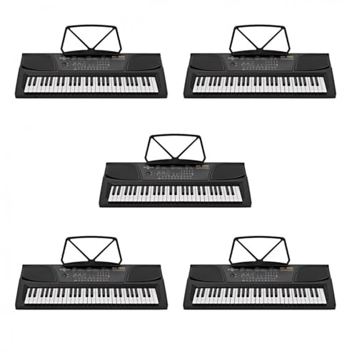 MK-1000 54-Key Portable Keyboard by Gear4music, 5 Pack | Set of 5 Portable 54-Key Keyboards with Microphone, Play Along to 10 Backing Tracks, Record Compositions, 30 Sounds