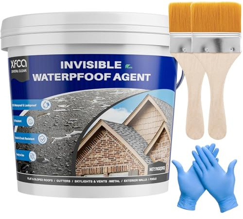 Dichtungsmasse Wasserdicht, 2KG Transparente Wasserdichte Beschichtung, Flüssige Unsichtbare Dichtmasse Wasserdicht, Leck Wasserdichter, für Dach, Wand, Badezimmer, Innen und Außen