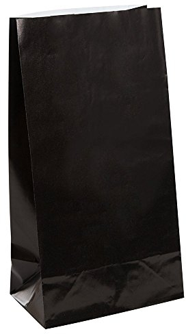 Partytaschen aus Papier - Schwarz - 12er-Pack